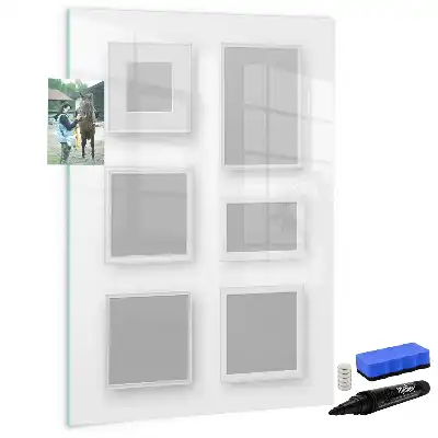 Quadro magnético de apagar a seco com moldura para fotos