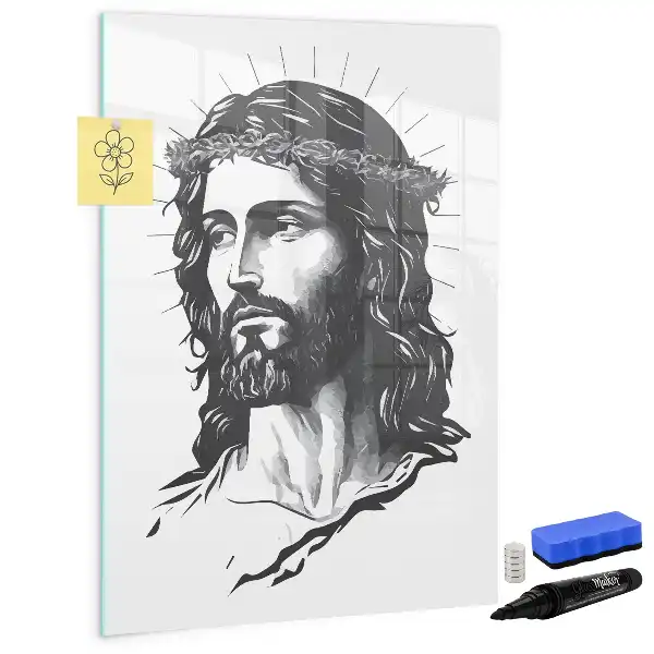 Quadro magnético de apagar a seco com estampa de Jesus Cristo
