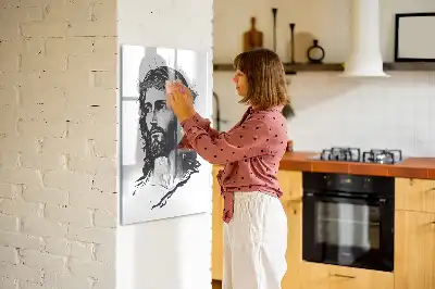 Quadro magnético de apagar a seco com estampa de Jesus Cristo