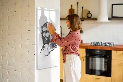 Quadro magnético de apagar a seco com estampa de Jesus Cristo