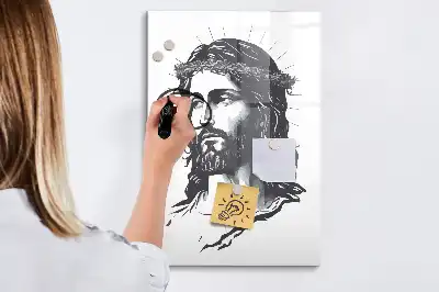 Quadro magnético de apagar a seco com estampa de Jesus Cristo
