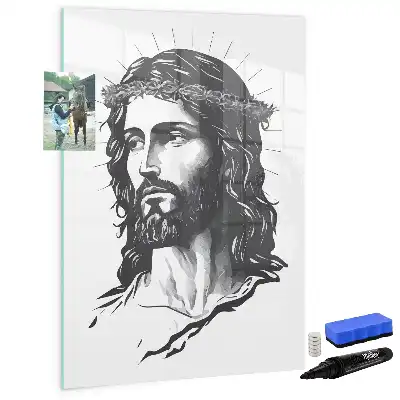 Quadro magnético de apagar a seco com estampa de Jesus Cristo