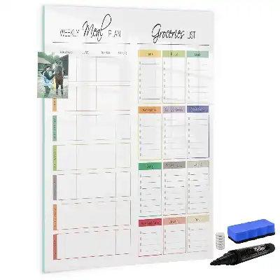 Quadro magnético de apagar a seco para menu semanal