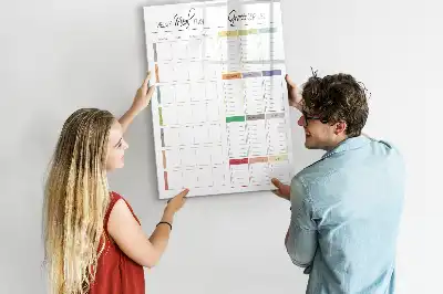Quadro magnético de apagar a seco para menu semanal