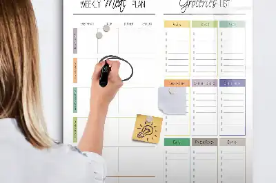 Quadro magnético de apagar a seco para menu semanal