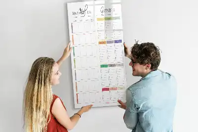 Quadro magnético de apagar a seco para menu semanal