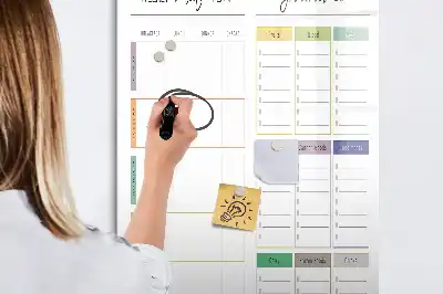 Quadro magnético de apagar a seco para menu semanal