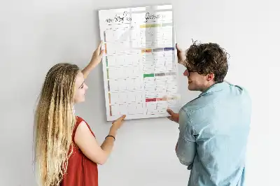 Quadro magnético de apagar a seco para menu semanal
