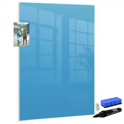 Quadro magnético de apagar a seco na cor azul-claro