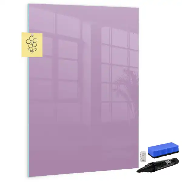 Quadro magnético de apagar a seco na cor lilás