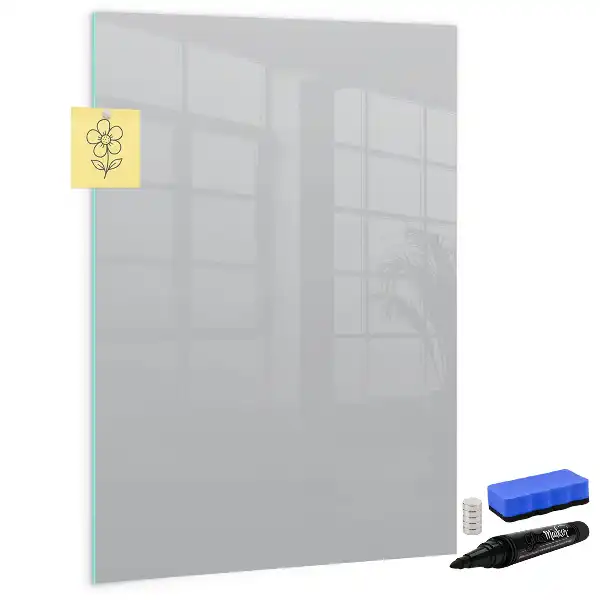 Quadro magnético de apagar a seco na cor cinza-claro