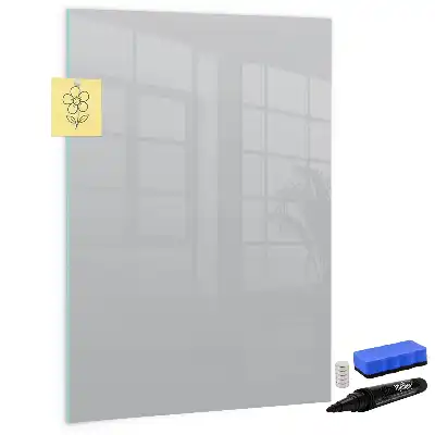 Quadro magnético de apagar a seco na cor cinza-claro