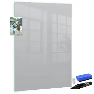 Quadro magnético de apagar a seco na cor cinza-claro