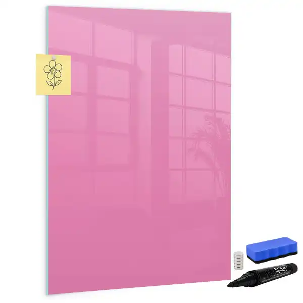 Quadro magnético de apagar a seco na cor rosa