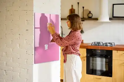 Quadro magnético de apagar a seco na cor rosa