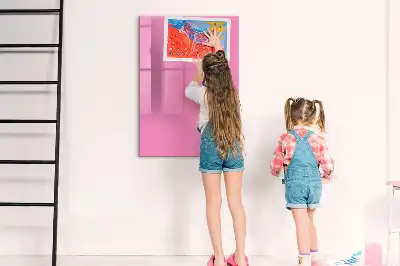 Quadro magnético de apagar a seco na cor rosa