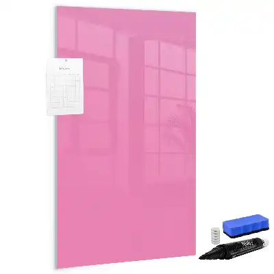 Quadro magnético de apagar a seco na cor rosa