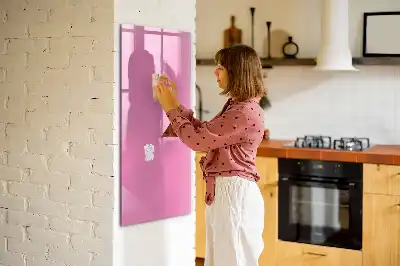 Quadro magnético de apagar a seco na cor rosa