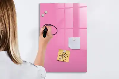 Quadro magnético de apagar a seco na cor rosa