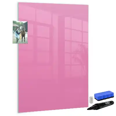 Quadro magnético de apagar a seco na cor rosa