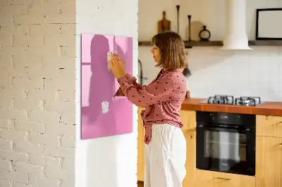 Quadro magnético de apagar a seco na cor rosa