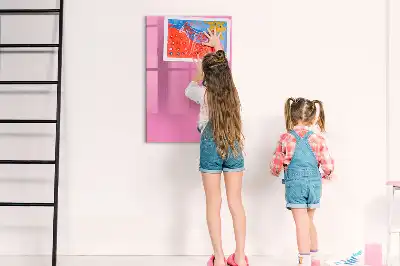 Quadro magnético de apagar a seco na cor rosa