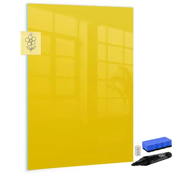 Quadro magnético de apagar a seco amarelo-claro