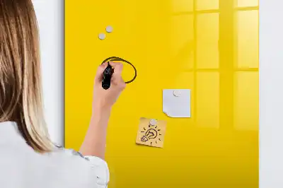 Quadro magnético de apagar a seco amarelo-claro