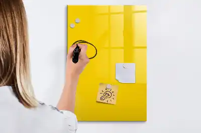 Quadro magnético de apagar a seco amarelo-claro
