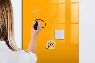 Quadro magnético de apagar a seco na cor amarelo-ouro