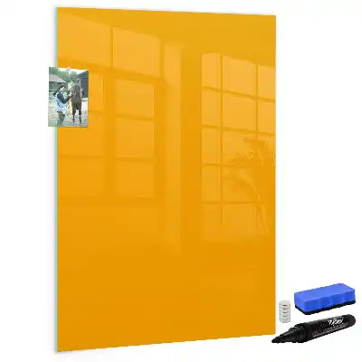Quadro magnético de apagar a seco na cor amarelo-ouro