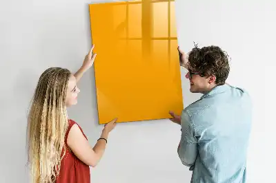 Quadro magnético de apagar a seco na cor amarelo-ouro