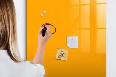 Quadro magnético de apagar a seco na cor amarelo-ouro