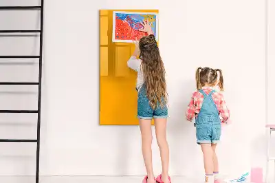 Quadro magnético de apagar a seco na cor amarelo-ouro