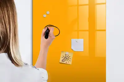Quadro magnético de apagar a seco na cor amarelo-ouro