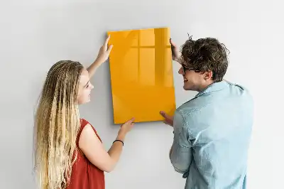 Quadro magnético de apagar a seco na cor amarelo-ouro