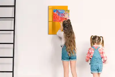 Quadro magnético de apagar a seco na cor amarelo-ouro