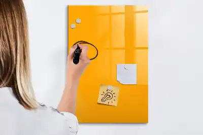 Quadro magnético de apagar a seco na cor amarelo-ouro