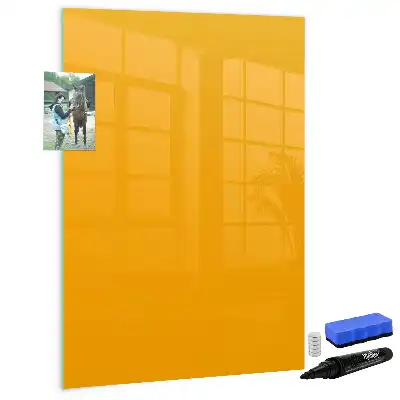 Quadro magnético de apagar a seco na cor amarelo-ouro