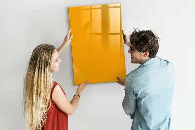 Quadro magnético de apagar a seco na cor amarelo-ouro