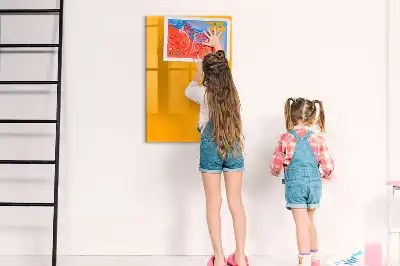 Quadro magnético de apagar a seco na cor amarelo-ouro