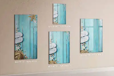 Quadro magnético de apagar a seco com estampa de tábuas de praia azuis