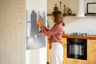 Quadro magnético de apagar a seco com acabamento em brilho metálico