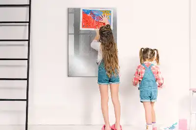 Quadro magnético de apagar a seco com acabamento em brilho metálico