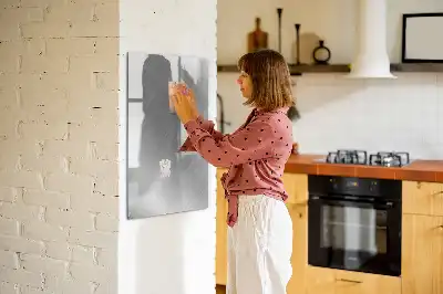 Quadro magnético de apagar a seco com acabamento em brilho metálico