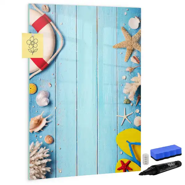 Quadro magnético de apagar a seco conjunto temático para amantes da praia