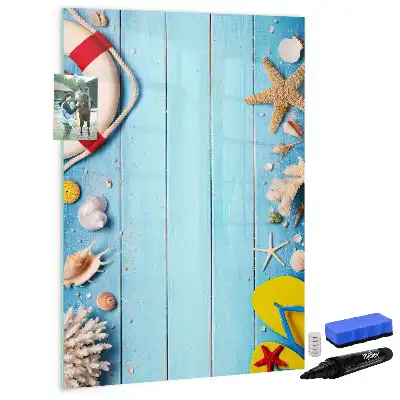Quadro magnético de apagar a seco conjunto temático para amantes da praia