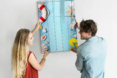Quadro magnético de apagar a seco conjunto temático para amantes da praia