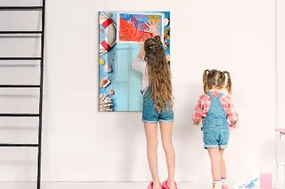 Quadro magnético de apagar a seco conjunto temático para amantes da praia