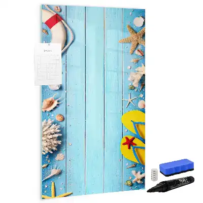 Quadro magnético de apagar a seco conjunto temático para amantes da praia